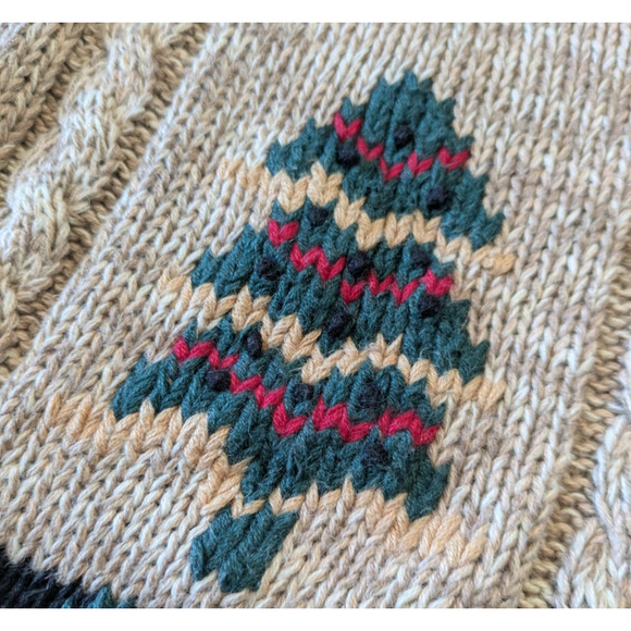 Vintage Nutcracker Christmas Tree Holiday Sweater Vest Size Large Zip Up Y2K 90s - Picture 7 of 7